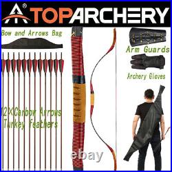 15-50lbs Traditional Recurve Bow Arrows Archery Horsebow Handmade Mongolian