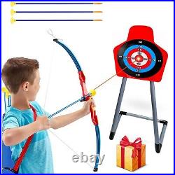 2 Pack Set Bow and Arrow for Kids LED Lights Archery 6 Suction Cups Quiver Toys