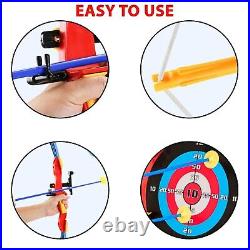 2 Pack Set Bow and Arrow for Kids LED Lights Archery 6 Suction Cups Quiver Toys