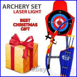 2 Players Set Bow Arrow for Kids LED Lights Archery 6 Suction Cups Quiver Toys