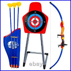 2 Players Set Bow Arrow for Kids LED Lights Archery 6 Suction Cups Quiver Toys