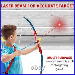 2 Players Set Bow Arrow for Kids LED Lights Archery 6 Suction Cups Quiver Toys