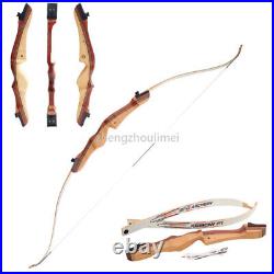 20-38lbs 68 Wooden Recurve Bow arrows set Takedown Riser Limbs Archery Hunt