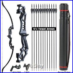 20-55lbs 54 Archery Takedown Recurve Bow & Sight & Arrow Rest & Arrow & Quiver