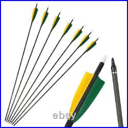 20-70lbs Traditional Recurvebow Longbow & 6pcs Carbon Arrows Set Archery Hunting