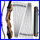 25-50lb-57-Recurve-Bow-12x-Arrows-Kit-Archery-Takedown-Set-Right-Hand-shot-Hunt-01-bld