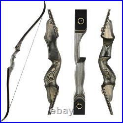 25-50lbs Archery 60 Takedown Recurve Bow Wood Riser&Bow Hunting Accessories Set