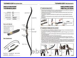 25-50lbs Archery 60 Takedown Recurve Bow Wood Riser&Bow Hunting Accessories Set