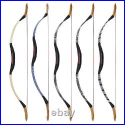 25-55lbs Traditional Recurve Bow Set Longbow + 6pcs Wood Arrows Archery Hunting