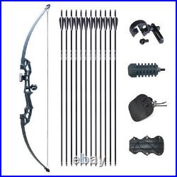 30/40lb Archery 51 Takedown Bow Kit Metal Riser Right Hand Longbow Set Beginner