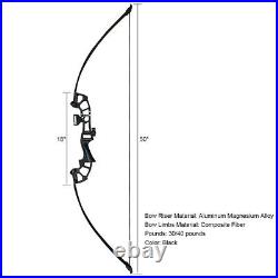 30/40lb Archery 51 Takedown Bow Kit Metal Riser Right Hand Longbow Set Beginner