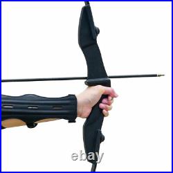 30/40lb Archery Takedown Recurve Bow 12x Fiberglass Arrows Set Hunting Target