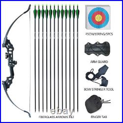 30-50lb 51 Archery Takedown Recurve Bow Kit Arrows Targets Set Practice Adult