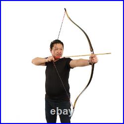 30-50lb Archery 55 Traditional Recurve Bow Laminated Wooden Longbow Hunting