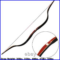 30-50lb Archery 55 Traditional Recurve Bow Laminated Wooden Longbow Hunting