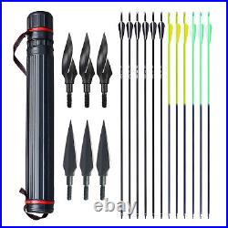 30-50lb Recurve Bow and Arrow Set Adult Archery target Hunting arrows and quiver