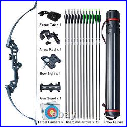 30-50lbs Archery Takedown Recurve Bow Set Bow Arrows Set Hunting Target Practice