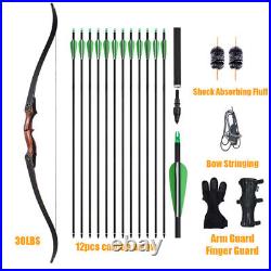 30-50lbs Takedown Recurve Bow 60Traditional Hunting RH Bow for Outdoor Hunting