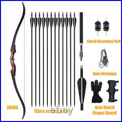 30-50lbs Takedown Recurve Bow 60Traditional Hunting RH Bow for Outdoor Hunting