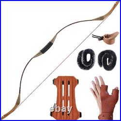 30-55lb Archery Traditional Recurve Bow Hunting Shooting Mongolian Horsebow Set