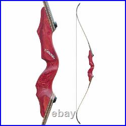 30-60lb Red Longbow Takedown Recurve Bow Arrow Set Archery Bow Hunting Sport 60