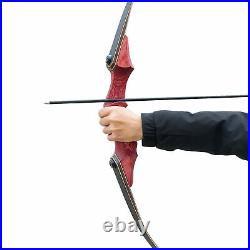 30-60lb Red Longbow Takedown Recurve Bow Arrow Set Archery Bow Hunting Sport 60