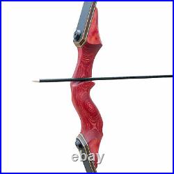 30-60lb Red Longbow Takedown Recurve Bow Arrow Set Archery Bow Hunting Sport 60