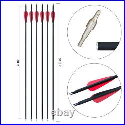 30-60lb Red Longbow Takedown Recurve Bow Arrow Set Archery Bow Hunting Sport 60