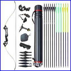 30-60lbs Archery Hunting Takedown Recurve Bow and Arrows Set Quiver Right Hand