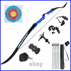 30LBS Blue Archery Takedown Recurve Bow Set Right Hand Hunting Shoot Target Bow