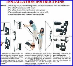 30lb Archery Recurve Bow Takedown Right Hand Longbow Hunting Target Practice Set
