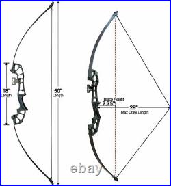 30lb Archery Recurve Bow Takedown Right Hand Longbow Hunting Target Practice Set