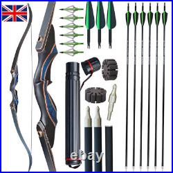 31Traditional Recurve Bow Set Carbon Arrow Right Hand Hunt Shot 30-45lbs