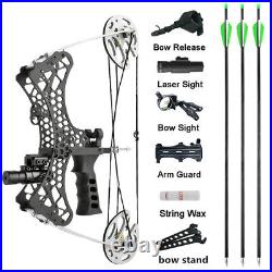 35lbs Mini Compound Bow Set Right Left Hand Archery Fishing Hunting Laser Sight