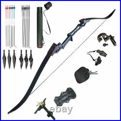 40/50lb 57 Archery Takedown Recurve Bow Set Carbon Arrow Hunting Right Hand#UK