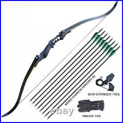 40lb 52in Takedown Recurve Archery Bow Set Right Hand Hunting Target Shoot