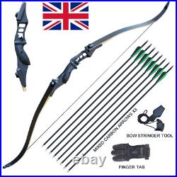 40lb 52in Takedown Recurve Archery Bow Set Right Hand Hunting Target Shoot