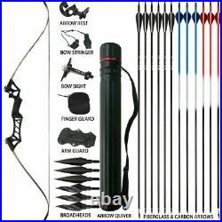 40lb Archery 57 Takedown Recurve Bow Kit Arrows Hunting Set Right Hand Adult