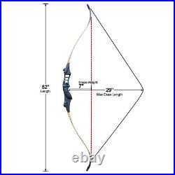 40lb Archery Takedown Recurve Bow & 12 Arrow Hunting Bow SET Training Right Hand