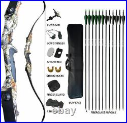 40lb Archery Takedown Recurve Bow&12x Arrows Set Right Handed Outdoor Hunting