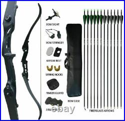 40lb Archery Takedown Recurve Bow Set Right Handed 12x Arrows Outdoor Hunting