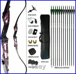 40lb Archery Takedown Recurve Bow Set Right Handed 12x Arrows Outdoor Hunting