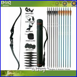 40lb Archery Takedown Recurve Bow and arrow Set 12pcs Hunting Arrows set Adult