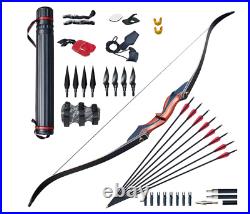 40lb Recurve Bow Archery arrow Set Hunting Target Kit Right Hand Adult Shoting