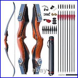 40lb Recurve Bow Archery arrow Set Hunting Target Kit Right Hand Adult Shoting