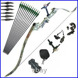 40lbs Archery Takedown Recurve Bow 12pcs Arrow Set Alloy Longbow Right Hand