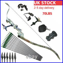 40lbs Archery Takedown Recurve Bow 12pcs Arrow Set Alloy Longbow Right Hand