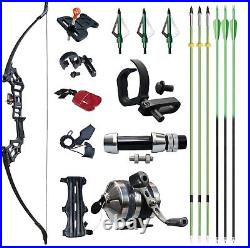 40lbs Bow fishing Arrow arrowhead Set Adults Reel Recurve Hunting Practice