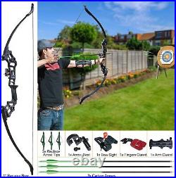 40lbs Bow fishing Arrow arrowhead Set Adults Reel Recurve Hunting Practice