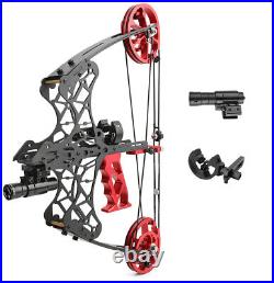 45lbs Mini Compound Bow Set Steel Ball Arrows Fishing Hunting Dual-use Archery